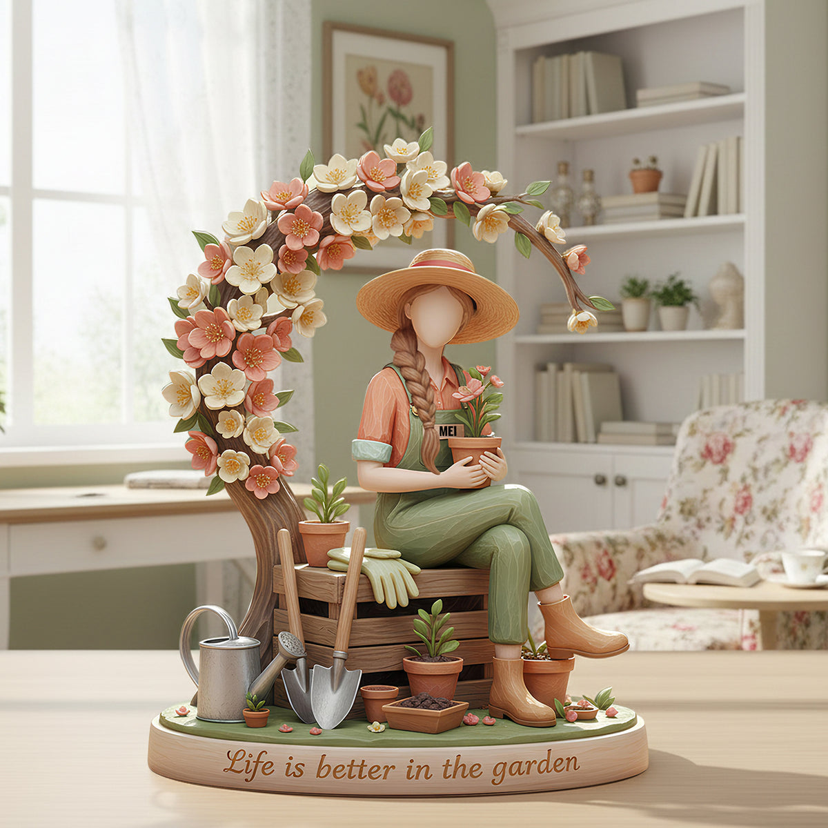 Gardening Girl Acrylic Plaque - Personalized Gifts 02pglu051225-Homacus