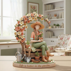 Gardening Girl Acrylic Plaque - Personalized Gifts 02pglu051225-Homacus