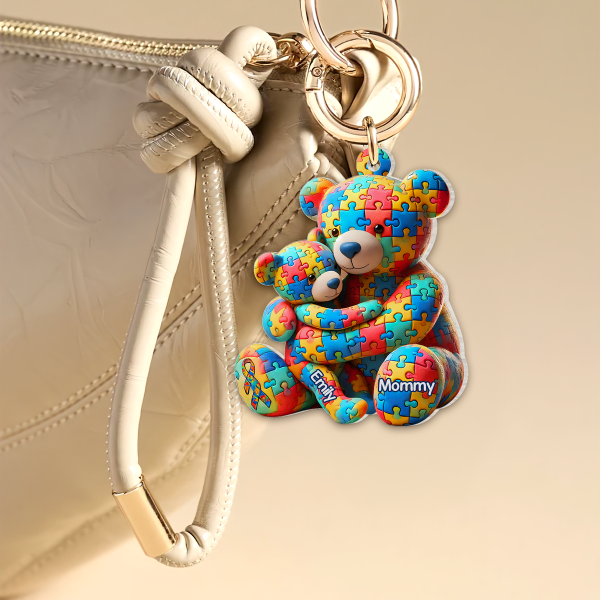 Personalized Gifts For Autism Keychain Bear Mother and Kid 03ohpu220225-Homacus