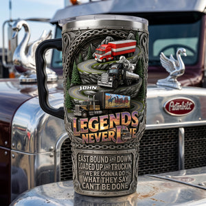 Classic Semi-Truck Legend 40oz Tumbler With Handle - Personalized Gifts For Truckers 02qhlu280526-Homacus