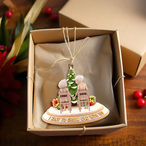 Growing Old Together Wood Ornament - Personalized Gifts For Couples 07OHLU131125-Homacus