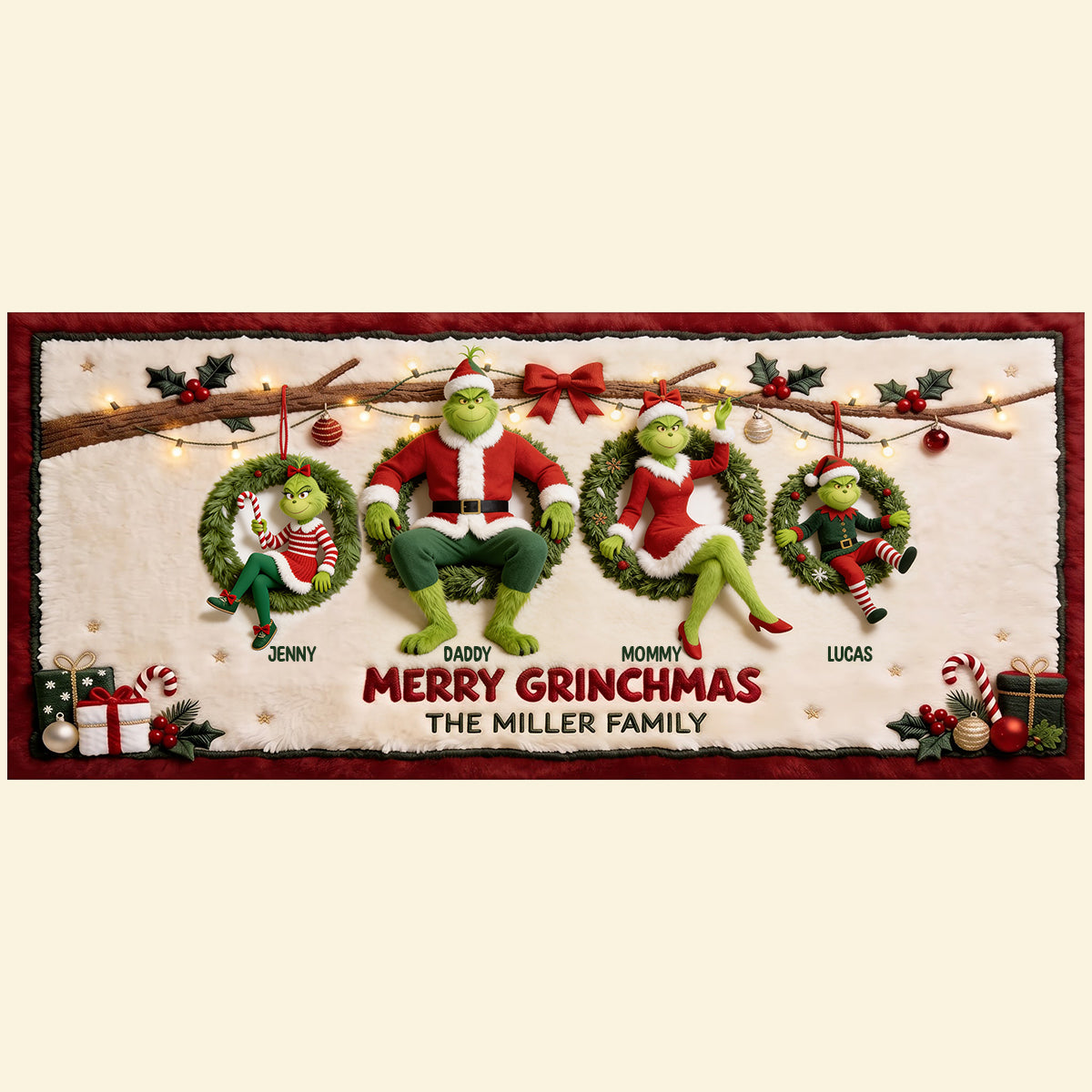 Christmas Monster Family Runner Rug - Personalized Gifts For Family Runner Rug 02TOTN050926-Homacus