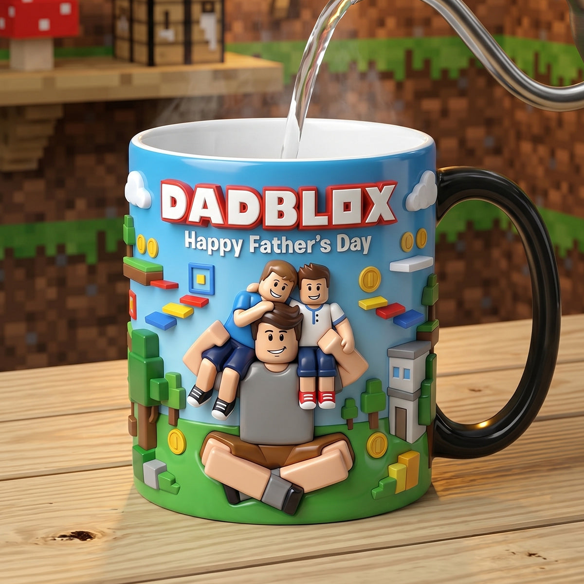 Custom Photo Block Game Dad Magic Coffee Mug - Personalized Gifts For Father's Day Magic Mug 03NATN150526-Homacus