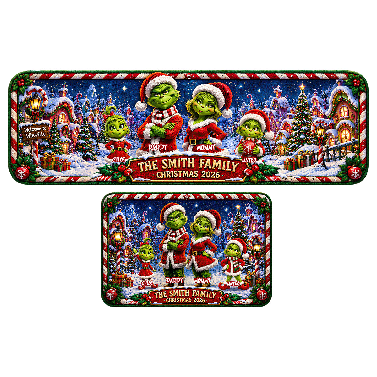 Festive Family Christmas Runner Rug - Personalized Gifts For Family 02tydt050926-Homacus