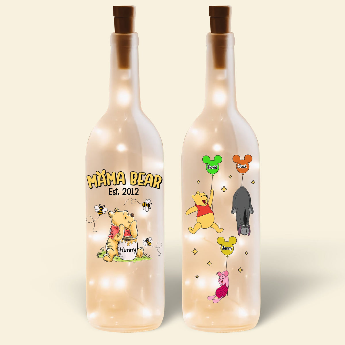 Mama Bear Bottle Lamp - Personalized Gifts For Mom 01hutn140225-Homacus