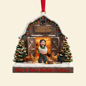 Personalized Gifts For Farmers Christmas Chicken Coop Ornament 01natn180925-Homacus