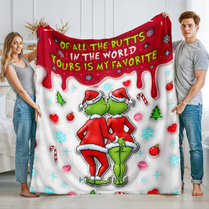 Naughty Green Monster Couple Blanket - Personalized Gifts For Couples 04NAQN031125-Homacus