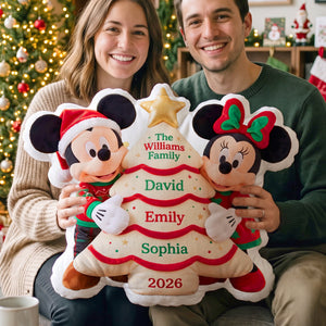 Family Christmas Tree Plush Pillow - Personalized Gifts For Family 04TTTN151026-Homacus