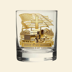 Trucker Christian Round Whiskey Glass - Personalized Gifts For Christian 02TGDT290725-Homacus