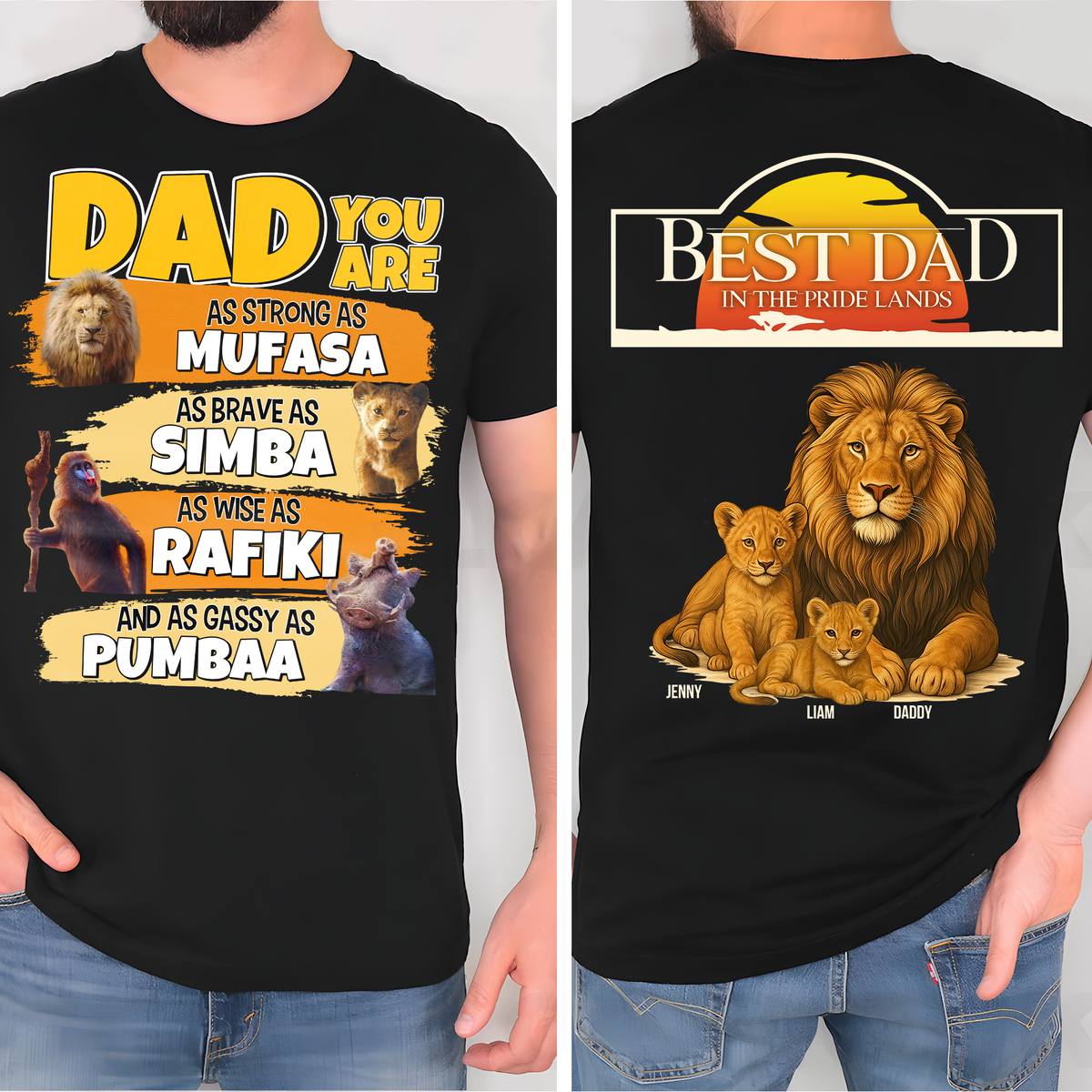 Lion Dad Shirt - Personalized Gifts For Dad 03HUPU060525-Homacus