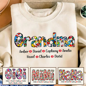 Personalized Gifts For Grandma Shirt, Vibrant Blooming Grandkids 01ACDT290325-Homacus
