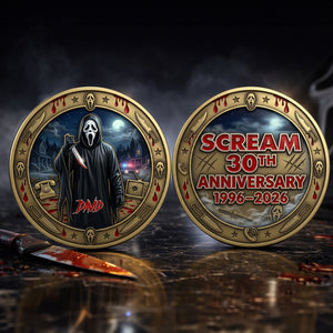 30 Years Anniversary Metal Coin - Personalized Gifts For Horror Fans Printed Metal Coin 05OHLU120326-Homacus