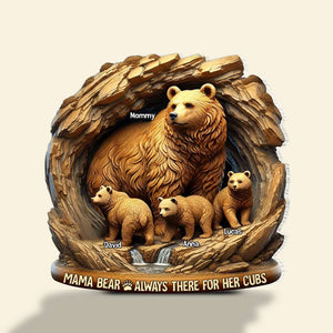 Mama Bear - Mom Plaque - Personalized Gifts For Mother 02TGTN250325-Homacus