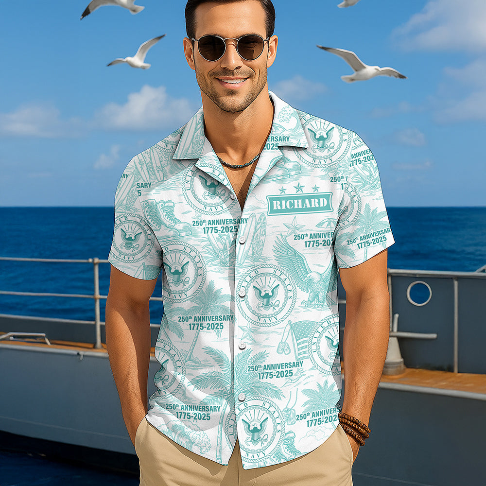 Military Hawaiian Shirt – Personalized 250th Anniversary Gift for Soldiers 04huqn110725-Homacus