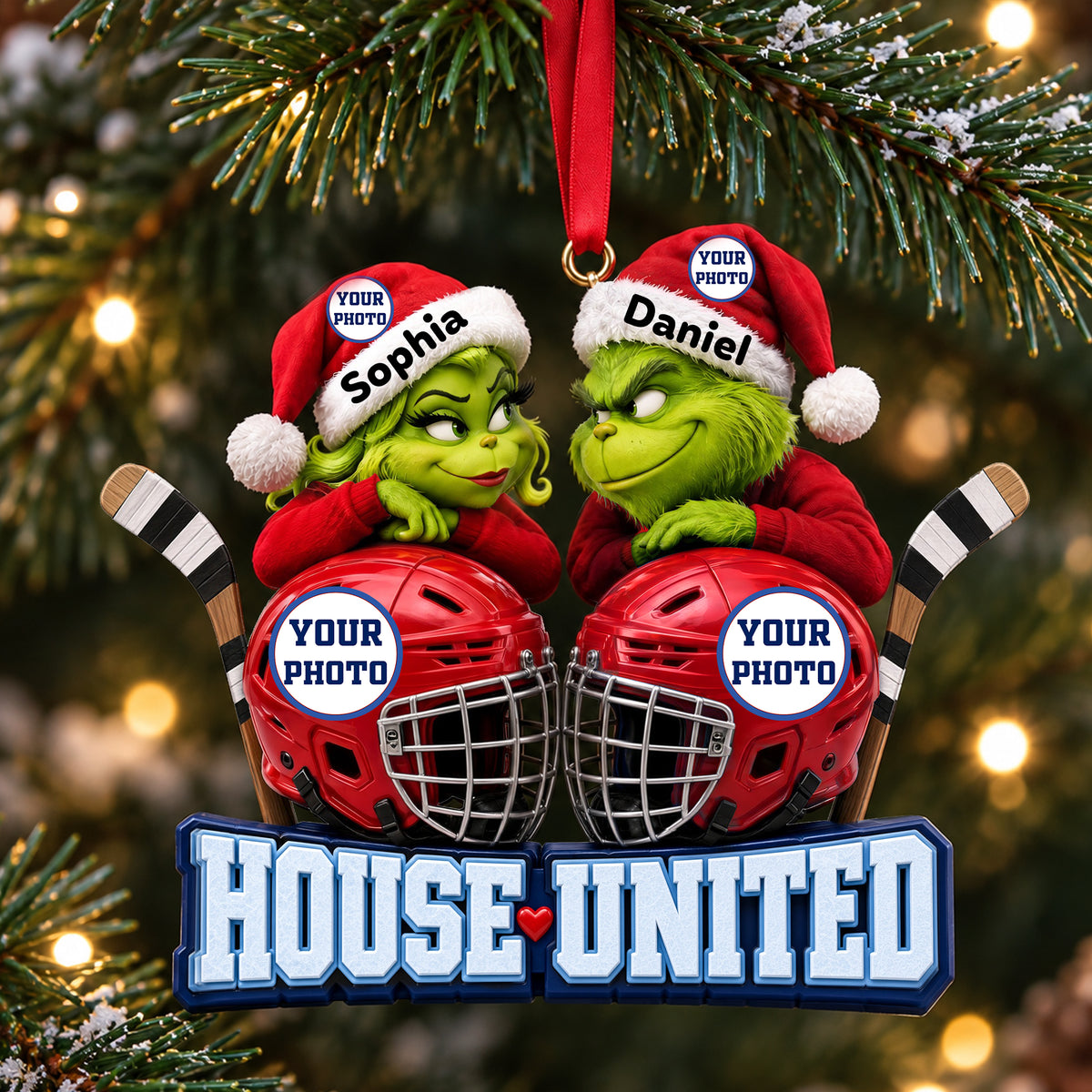 House Divided Mischievous Sport Duo Christmas Ornament - Personalized Gifts For Couple 02hulu081026-Homacus