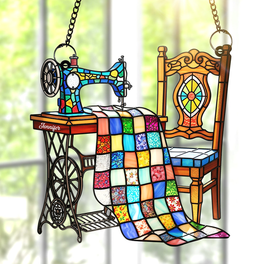 Vintage Sewing Machine Suncatcher Ornament – Personalized Gifts For Sewing Lovers 01ohqn240725-Homacus
