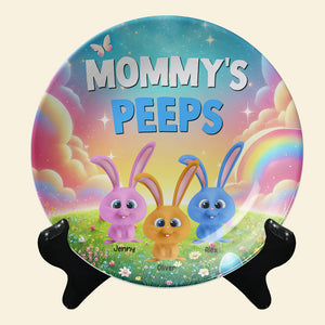 Personalized Gifts For Grandma Round Plate, Bunny Peeps 03TGMH140325-Homacus