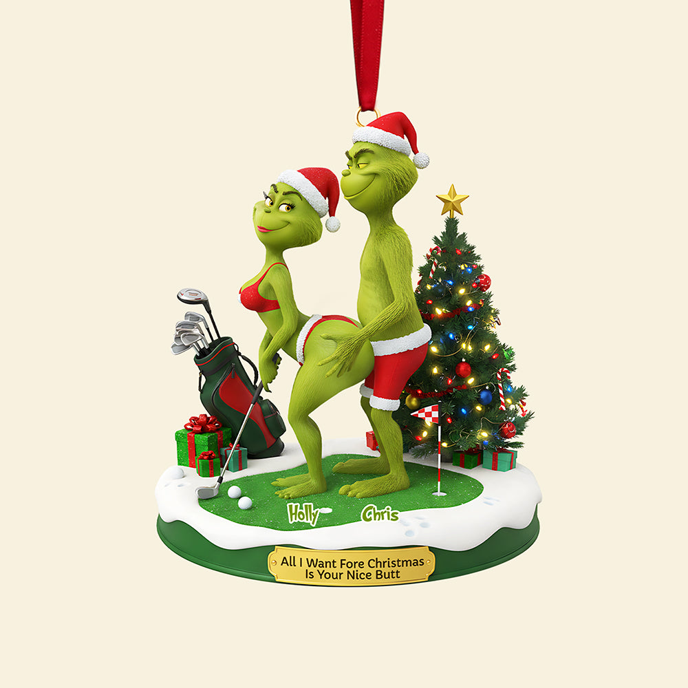 Personalized Gifts For Christmas, Golf Couple Naughty Acrylic Ornament 02ohta300925-Homacus