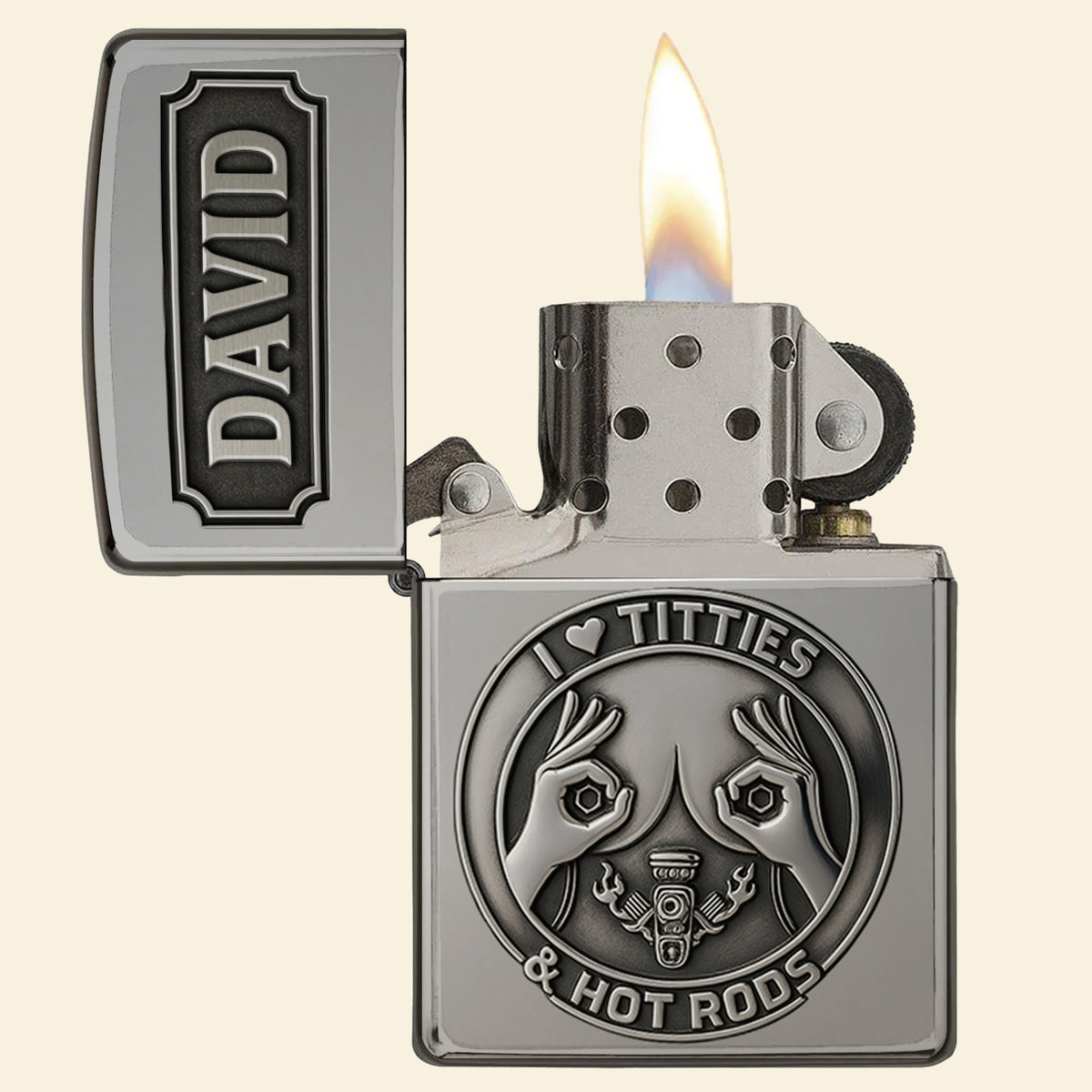 Beer, Titties and Hot Rod Lighter - Personalized Gifts For Hot Rod Lovers-Homacus