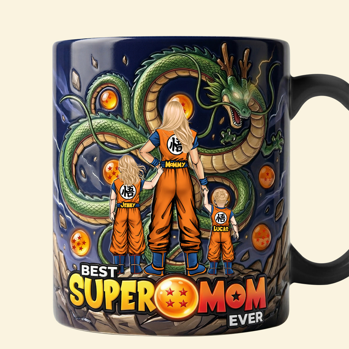 Legend Warrior Mom And Kids Magic Ceramic Coffee Mug - Personalized Gifts For Mother's Day Magic Mug 03NATN070426-Homacus