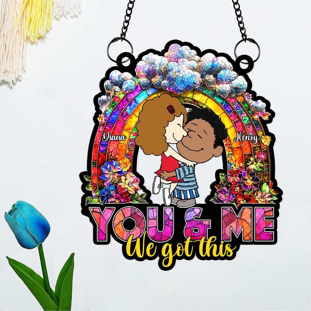 Personalized Gifts For Couples Acrylic Suncatcher Rainbow Flower 02XQQN041224HG-Homacus