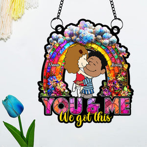Personalized Gifts For Couples Acrylic Suncatcher Rainbow Flower 02XQQN041224HG-Homacus