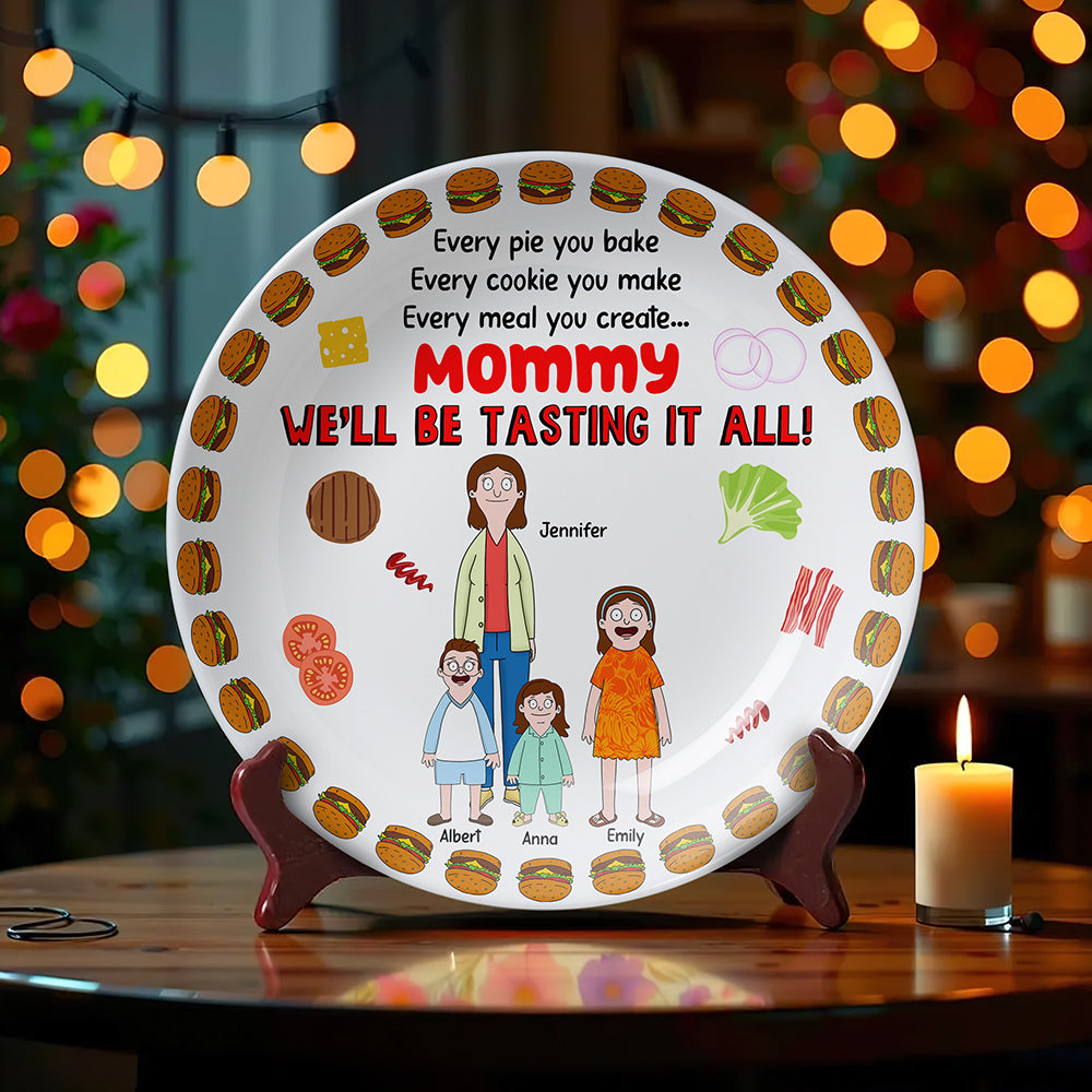 Personalized Gifts For Mom Round Plate We'll Be Tasting It All 06XQQN240325HG-Homacus