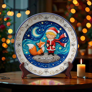 Cute Boy Ceramic Round Plate - Personalized Gifts 07palu011125-Homacus