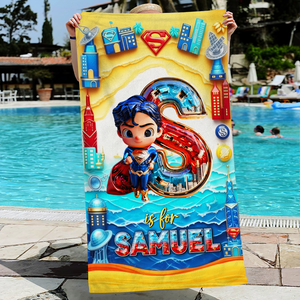 Personalized Gifts For Kids Beach Towel, Boy Style 05TGPU180725-Homacus