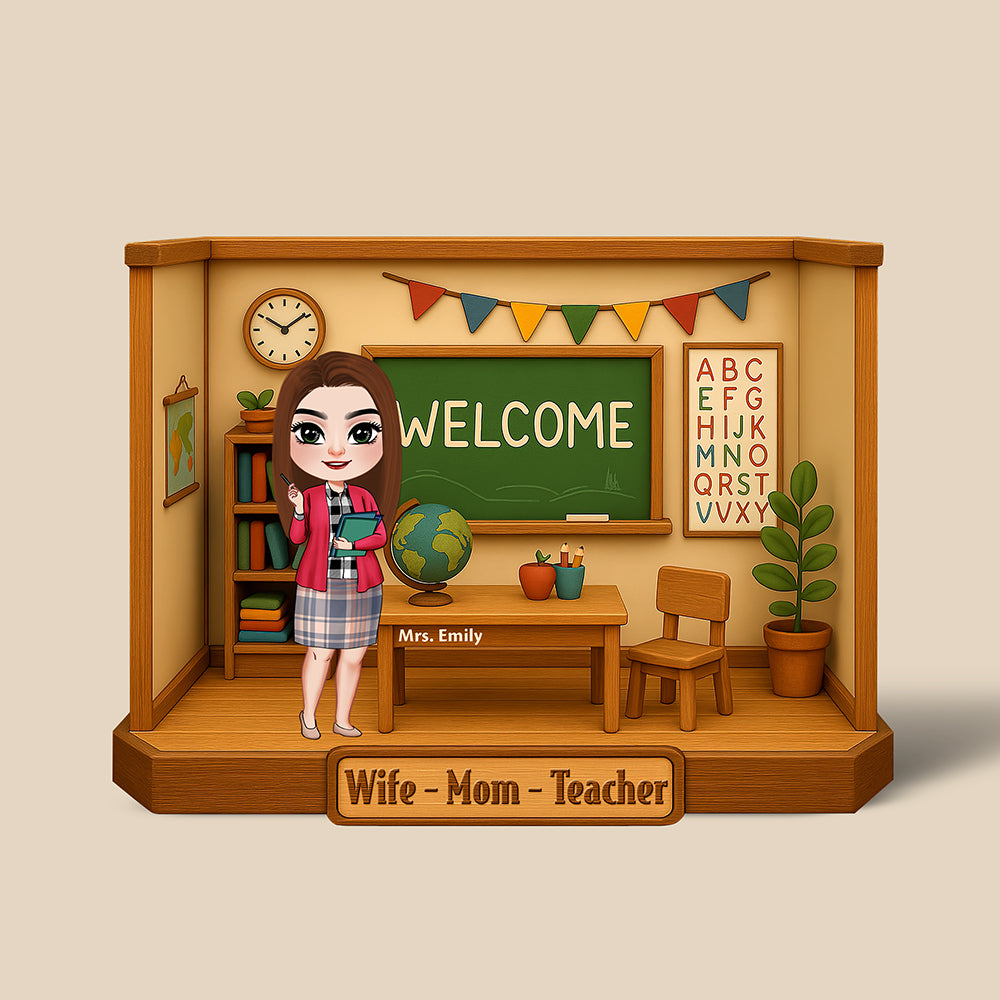 Teacher Mom Plaque - Personalized Gifts For Mom 05naqn150425-Homacus