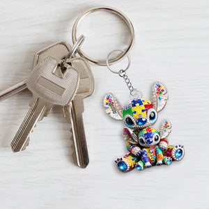 Autism Dad Keychain - Personalized Gifts For Dad 04TGQN140525-Homacus