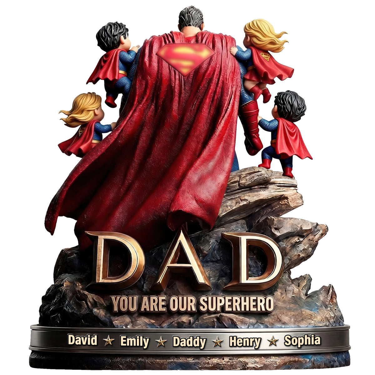 Power Dad And Kids Acrylic Plaque - Personalized Father's Day Gifts 03OHQN160526-Homacus