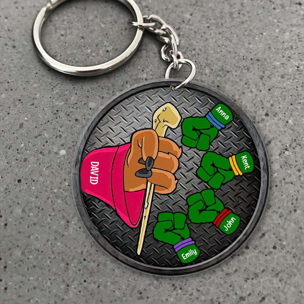 Personalized Gifts For Dad Keychain Fist Bump 05dnqn310523-Homacus