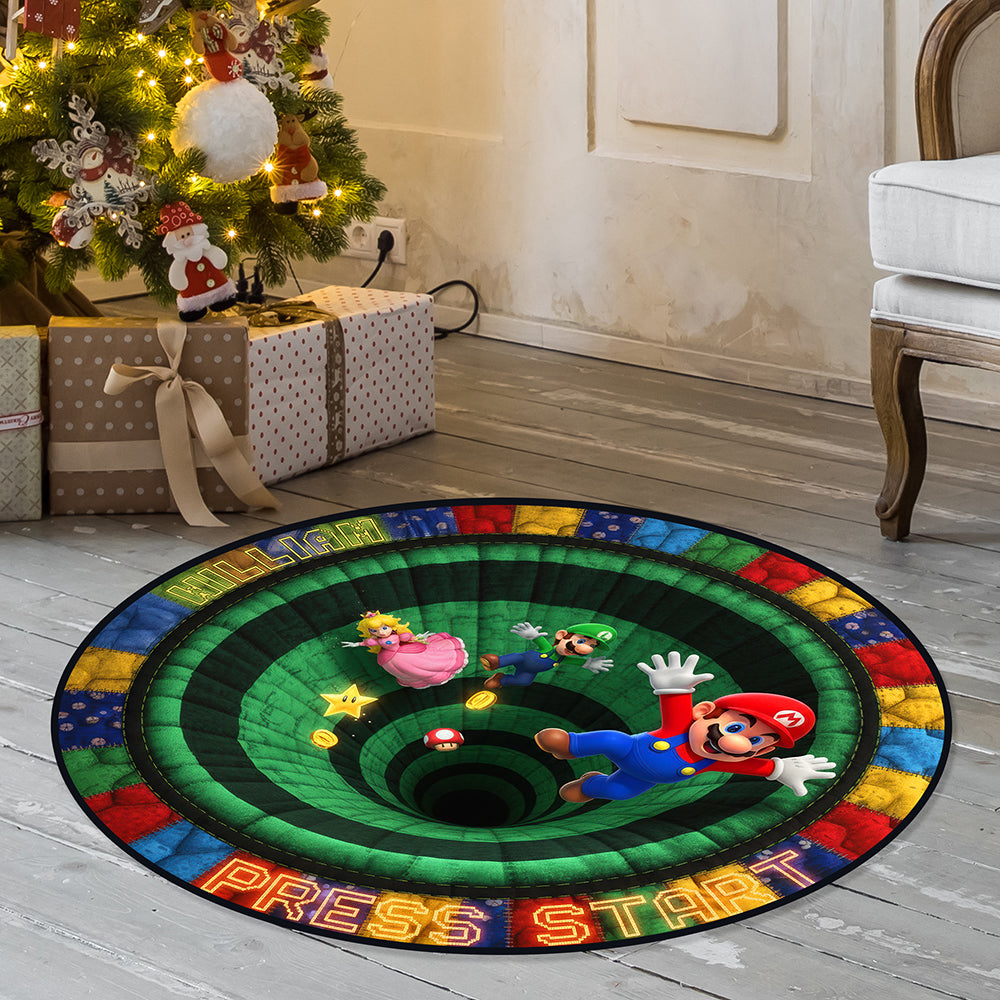 Retro Game Quilted Round Mat - Personalized Gifts For Game Lovers 03kiqn300925-Homacus