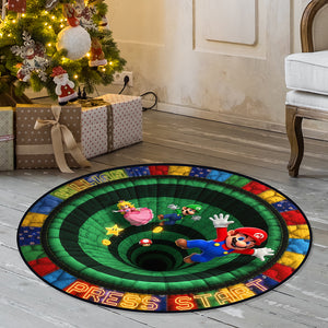 Retro Game Quilted Round Mat - Personalized Gifts For Game Lovers 03kiqn300925-Homacus