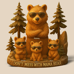 Bear Mom Plaque - Personalized Gifts For Mama Bear-Homacus