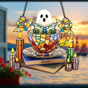 Ghost Tea Cup Suncatcher Ornament – Personalized Gifts For Book Lovers 04naqn120825-Homacus