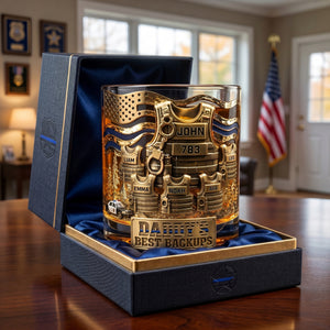Legendary Police Dad Round Glass, Personalized Gifts For Police Officer, Sheriff, Captain Dad 04qhlu270526-Homacus