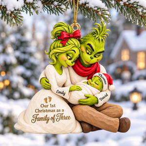Family Of Three Acrylic Ornament - Personalized Christmas Gifts 05tyqn201026-Homacus