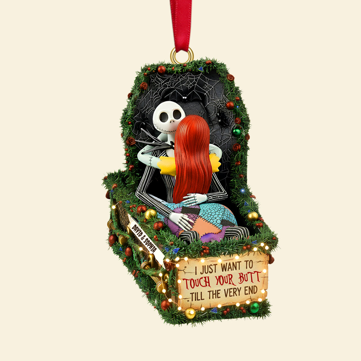 Deathly Love Christmas Ornament, Personalized Gifts For Couple 02qhtn100925-Homacus