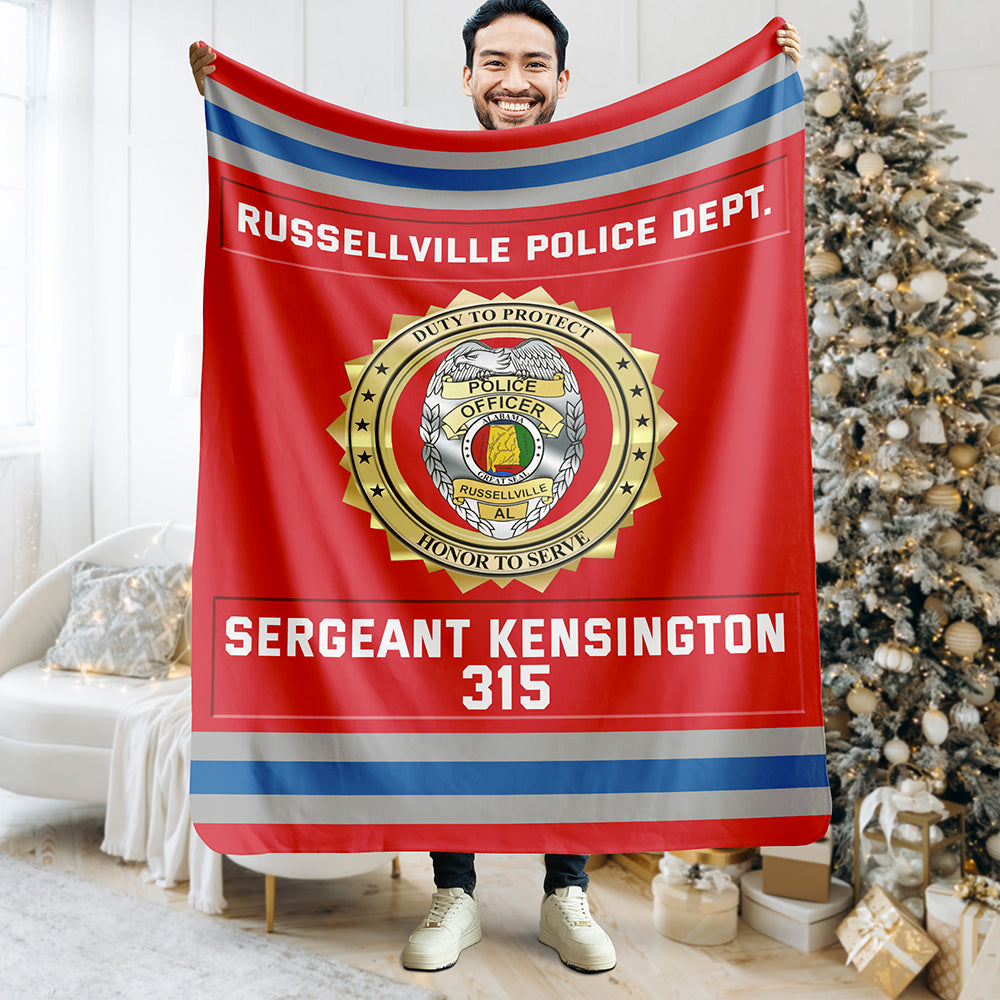 Police Department Blanket - Custom Police Department Logo Gifts For Police & Law Enforcement With Name, Number Tag 07qhqn311024-Homacus