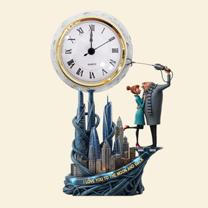 Moon Couple Desk Clock Plaque - Personalized Gifts For Couple 02tgtn050625-Homacus