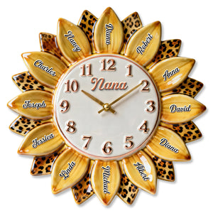 Grandma Sunflower Clock - Personalized Gifts For Grandma 02naqn261225-Homacus