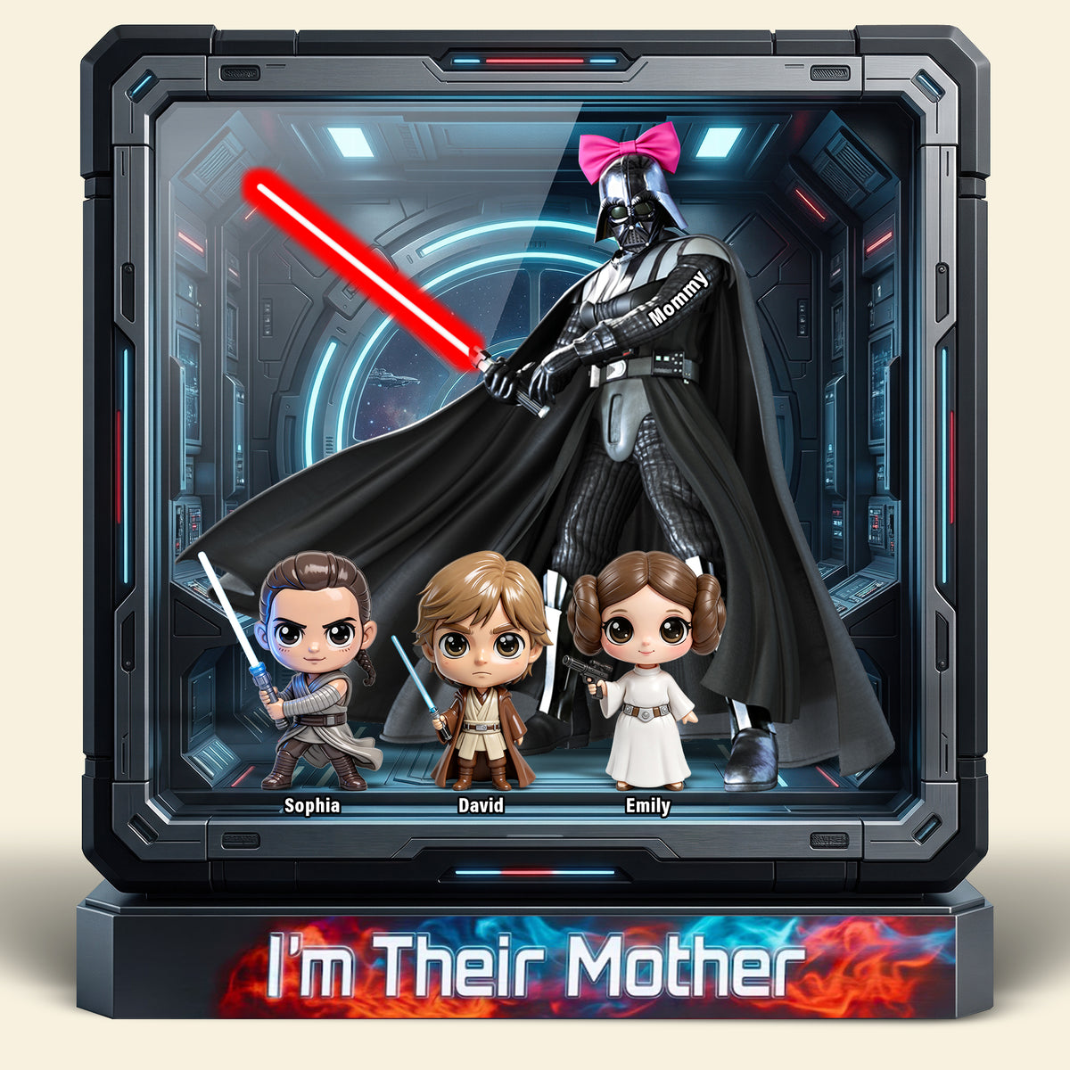 Cosmic Mom And Kids Acrylic Plaque - Personalized Gifts For Mom 04huqn310326-Homacus