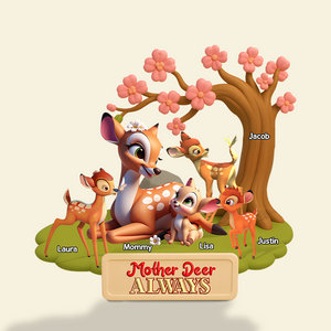 Mother Deer Plaque - Personalized Gifts For Mom 02ohpu040425-Homacus