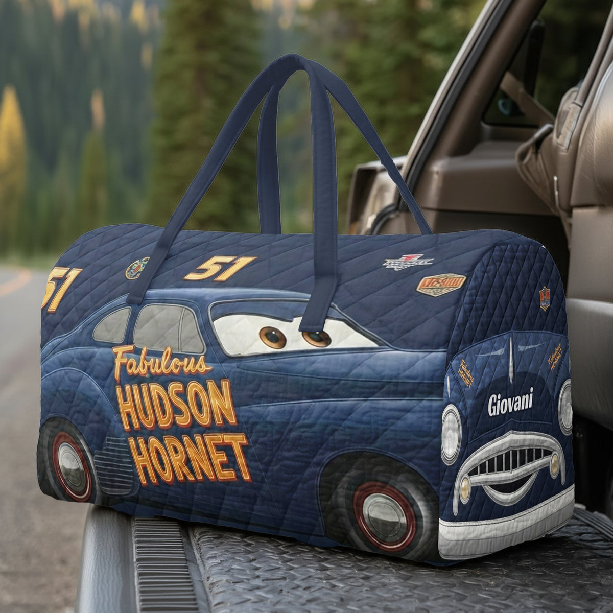Car Theme Quilted Duffle Bag – Personalized Gifts For Car Lovers 05naqn220126-Homacus