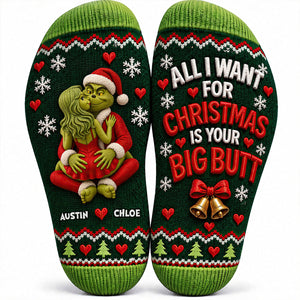 Furry Naughty Couples Middle Tube Socks - Personalized Christmas Gifts For Couples 01ohdt250926