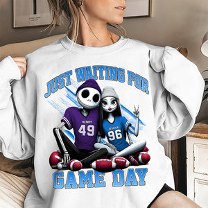 Football Game Day Shirts - Matching Skeleton Couple Divided - Custom Team Logo Gifts For Football Lovers-Homacus