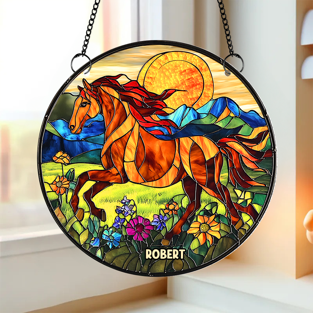 Personalized Gifts For Horse Lovers Suncatcher Ornament 02hupu060325-Homacus