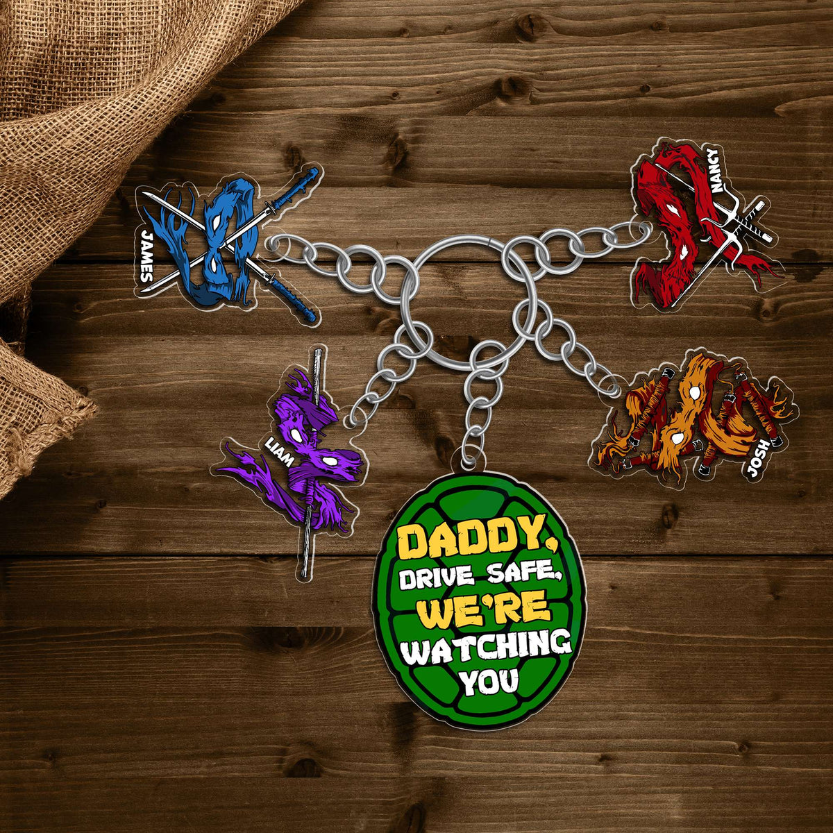 Personalized Gifts For Dad Keychain With Charms 03topu290524-Homacus